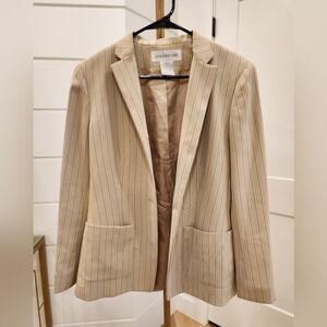 Women's Tan Striped Blazer